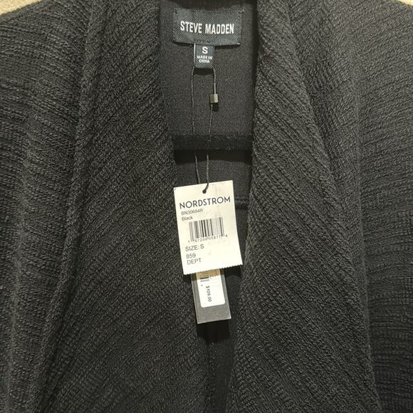 Steve Madden Slub Knit Jacket - Black Size S - Picture 7 of 7